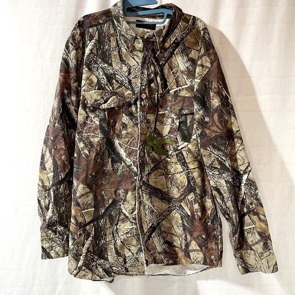 Men's True Timber Camo Hunting Thick Long Sleeve Button Up Shirt, Size 2XL - Picture 1 of 4